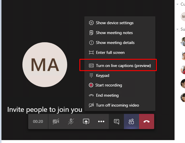 Can t access Live Captions in Teams Meetings Microsoft Community