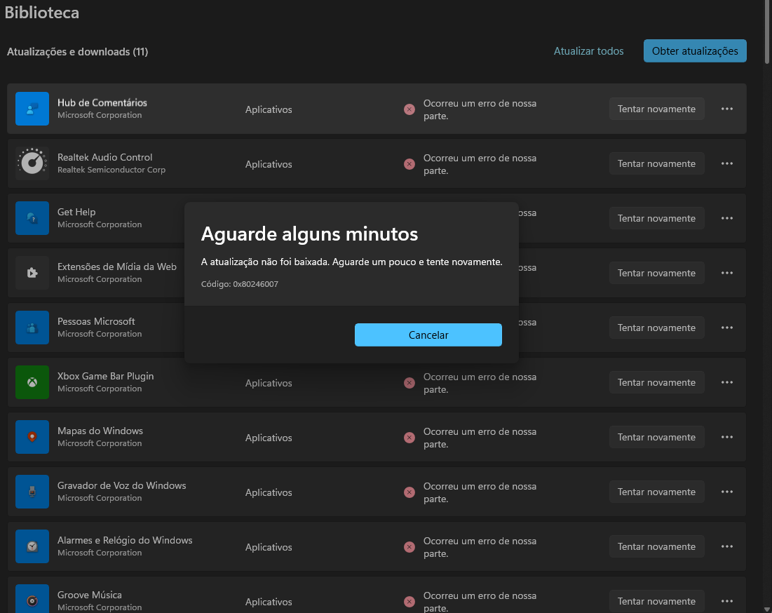 Erro na Windows Store não faz download de aplicativos e jogos - Microsoft  Community