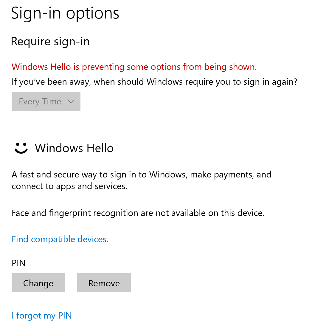 Windows Hello stopped working on SP6 after feature update to Windows