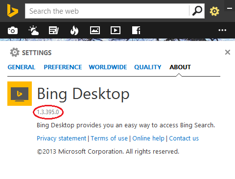 Bing Desktop Version 1.3.395.0?! - Microsoft Community