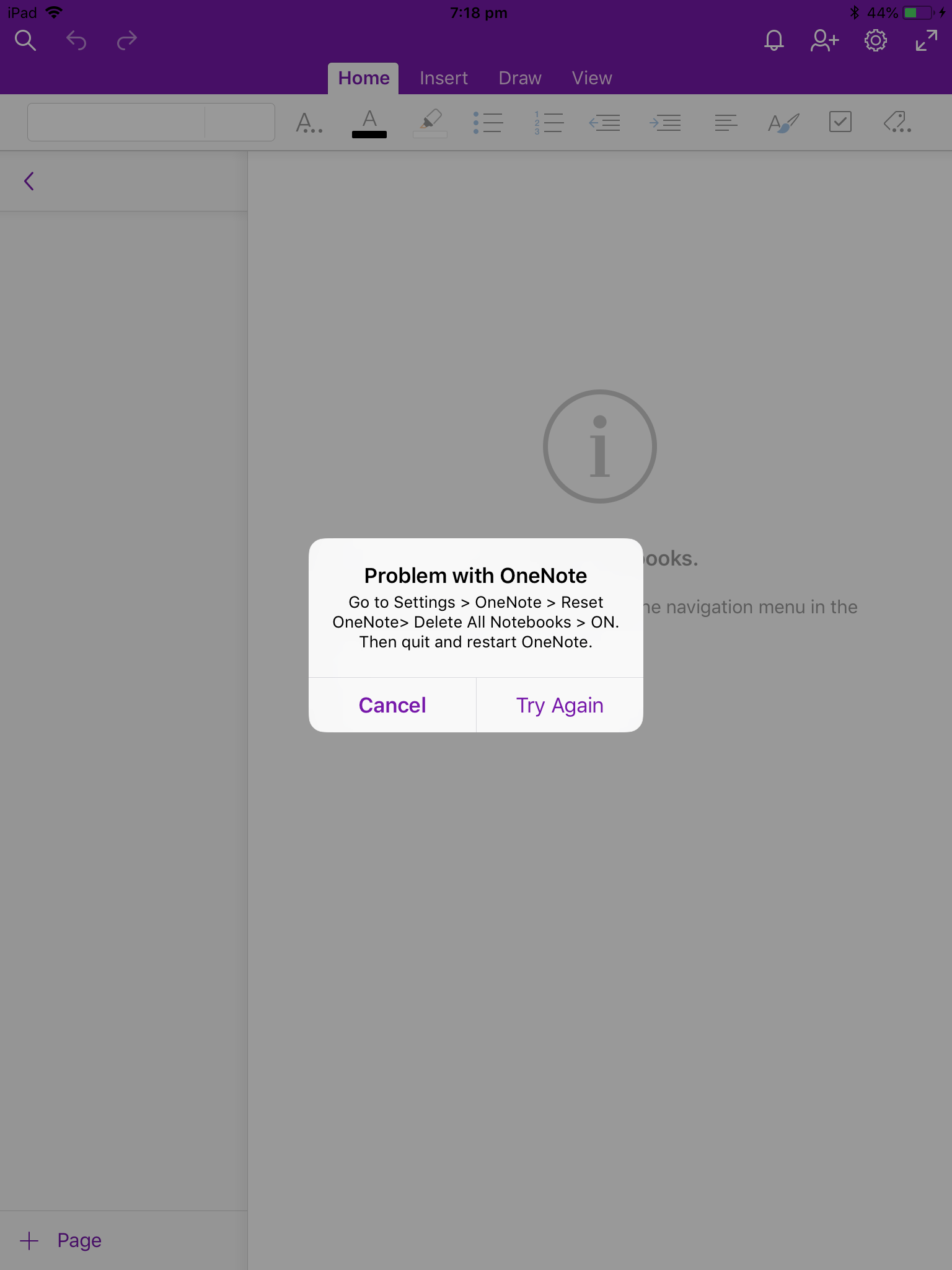 OneNote on iPad does not open. - Microsoft Community