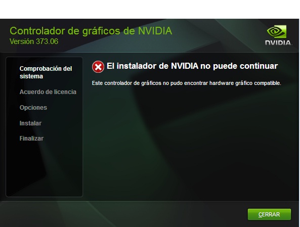 Windows 7 El instalador de NVIDIA no puede continuar Microsoft