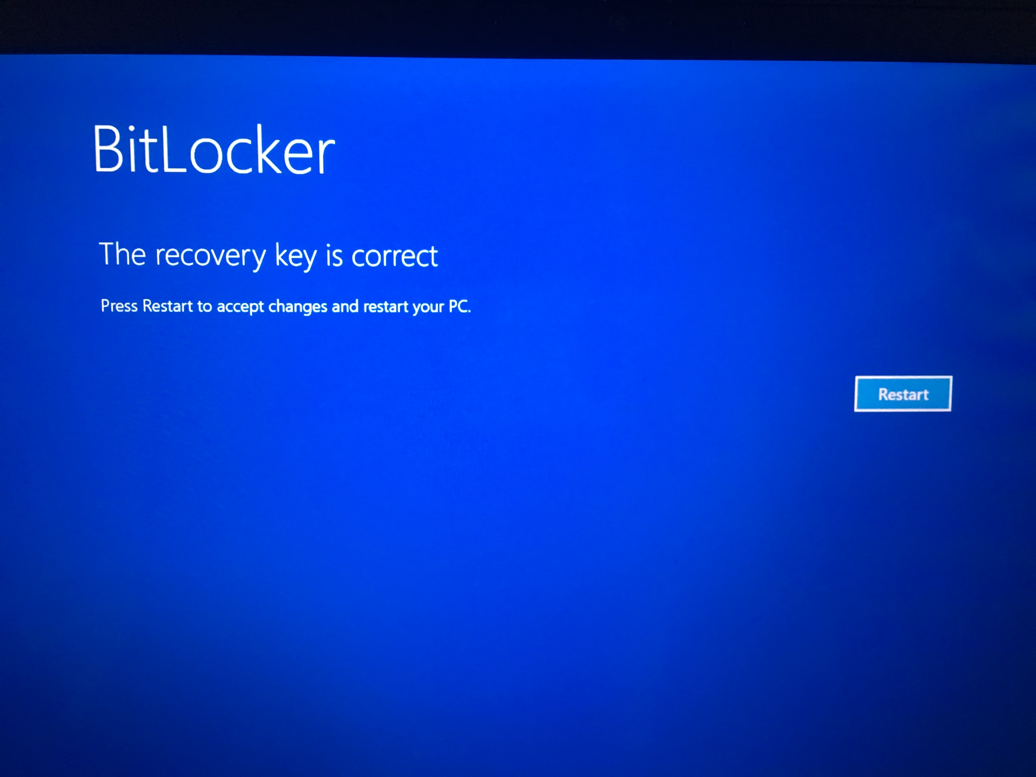 ติดอยู่ที่หน้า BitLocker Recovery ใส่ Recovery Key - Microsoft Community