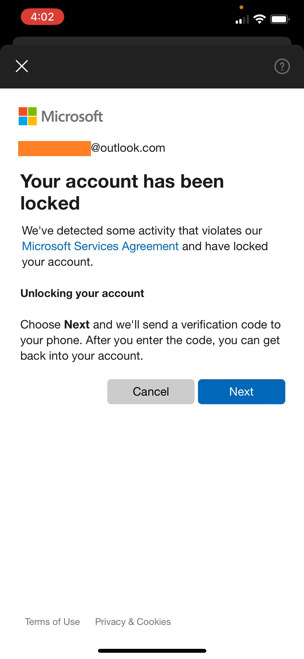 My Outlook Account Is Locked - Microsoft Community