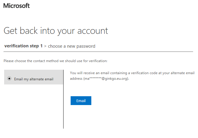 I have this school account to which when I try to reset my password ...