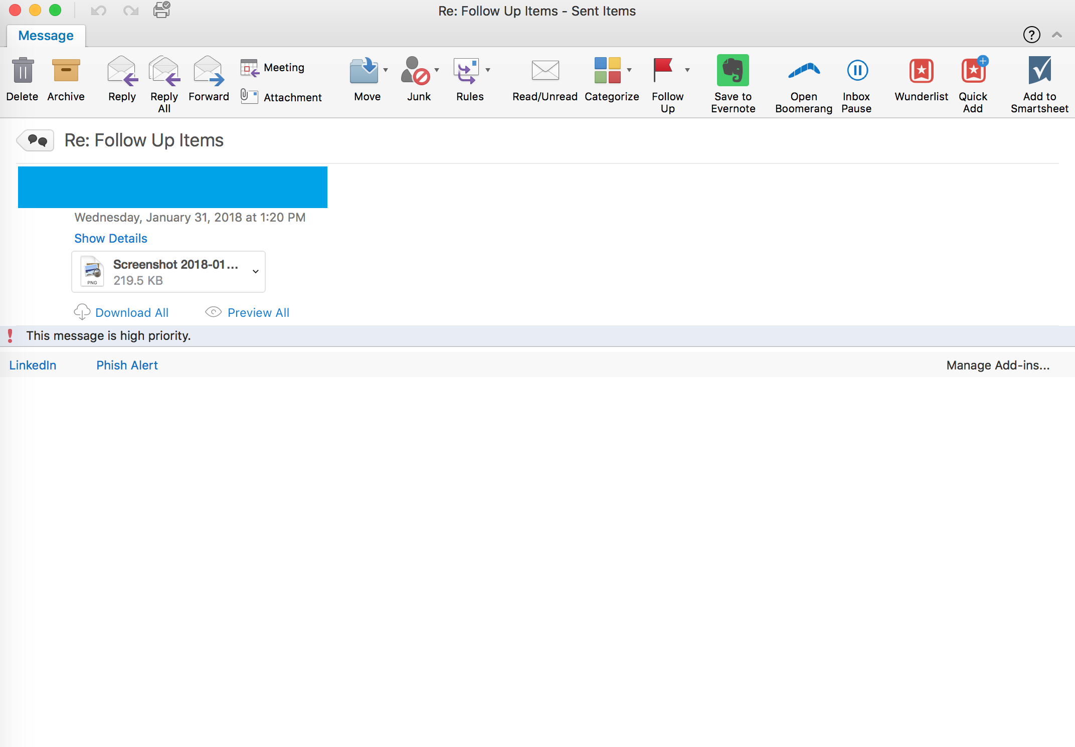 Microsoft outlook blank emails