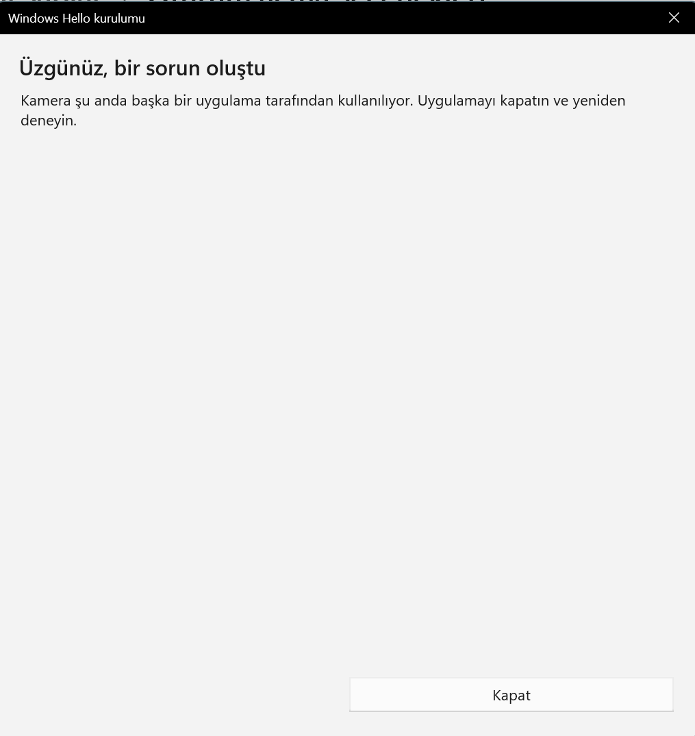 Windows Hello Yüz Tanıma Sorunu Kamera Başka Bir Uygulama Tarafından Microsoft Community 7784