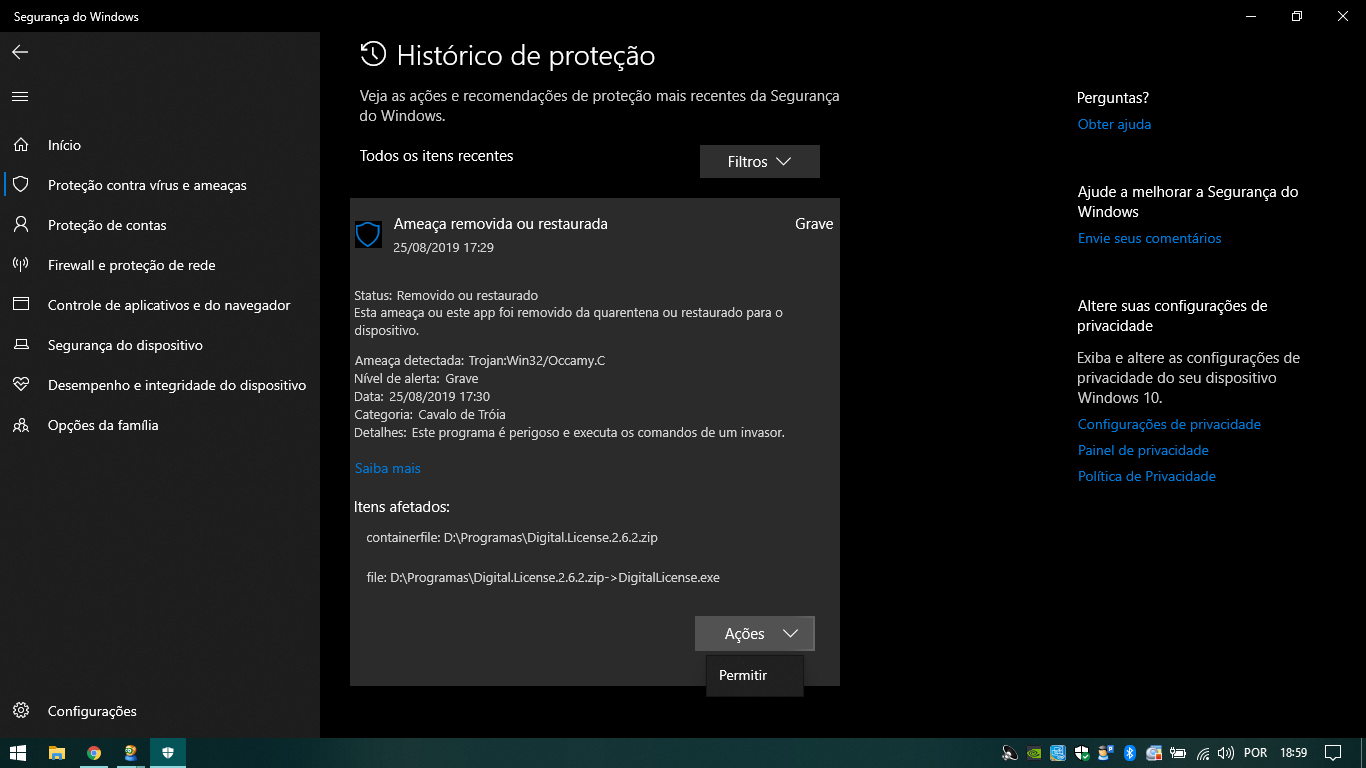 Comprei um PC e dias dps o windows defender escaneou isso : r/pirataria