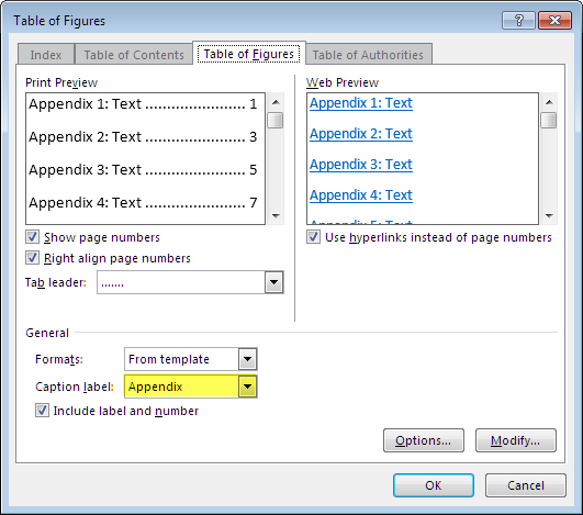 Adding New Appendices To A List Of Appendices In Word 2013 Microsoft 