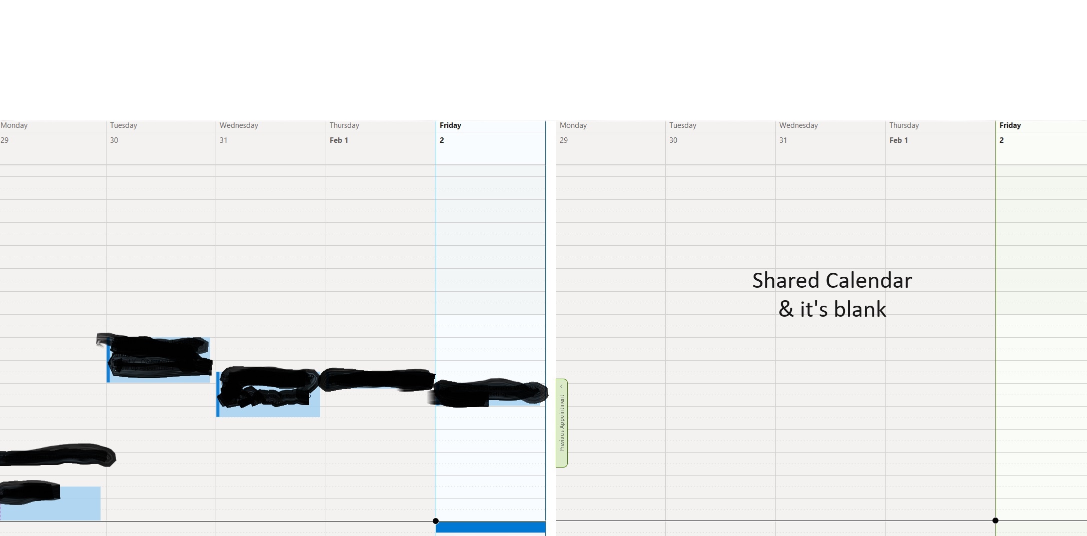 Why is a shared Outlook calendar blank Microsoft Community