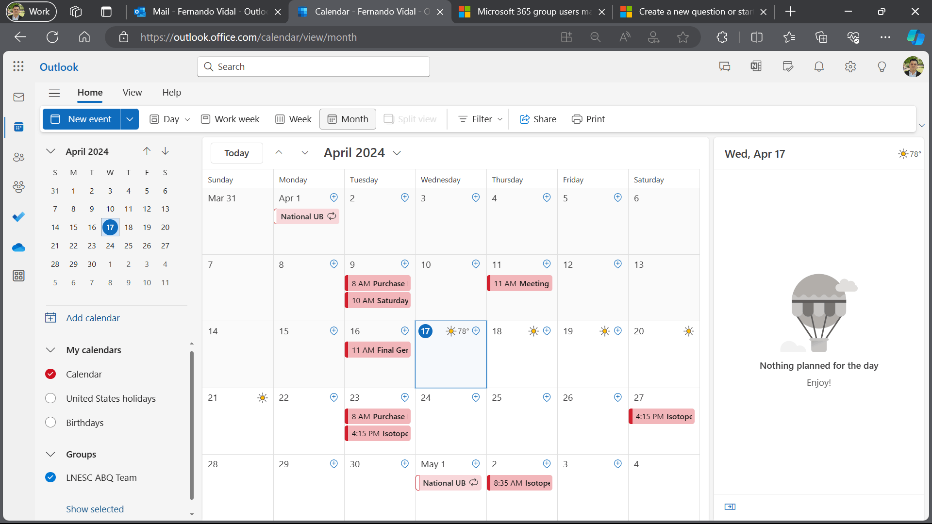 Our Outlook Group Calendar is not working properly. Microsoft Community