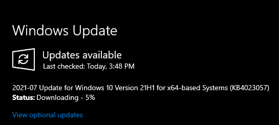 Persistent Windows Update Error - 2021-07 Update For Windows 10 ...