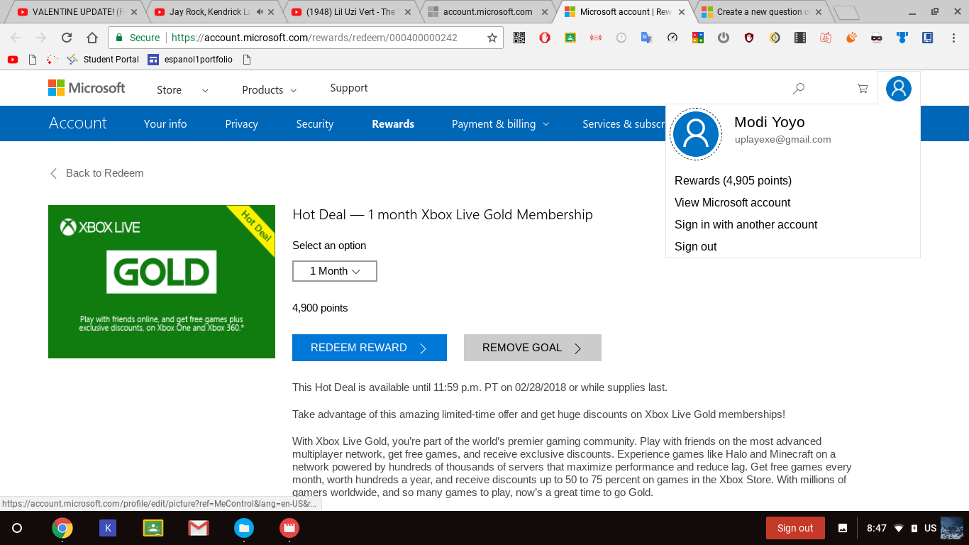 gloeilamp tekort Extra Microsoft Rewards (Xbox Live Gold, 1 Month, 4,900 Points) - Microsoft  Community