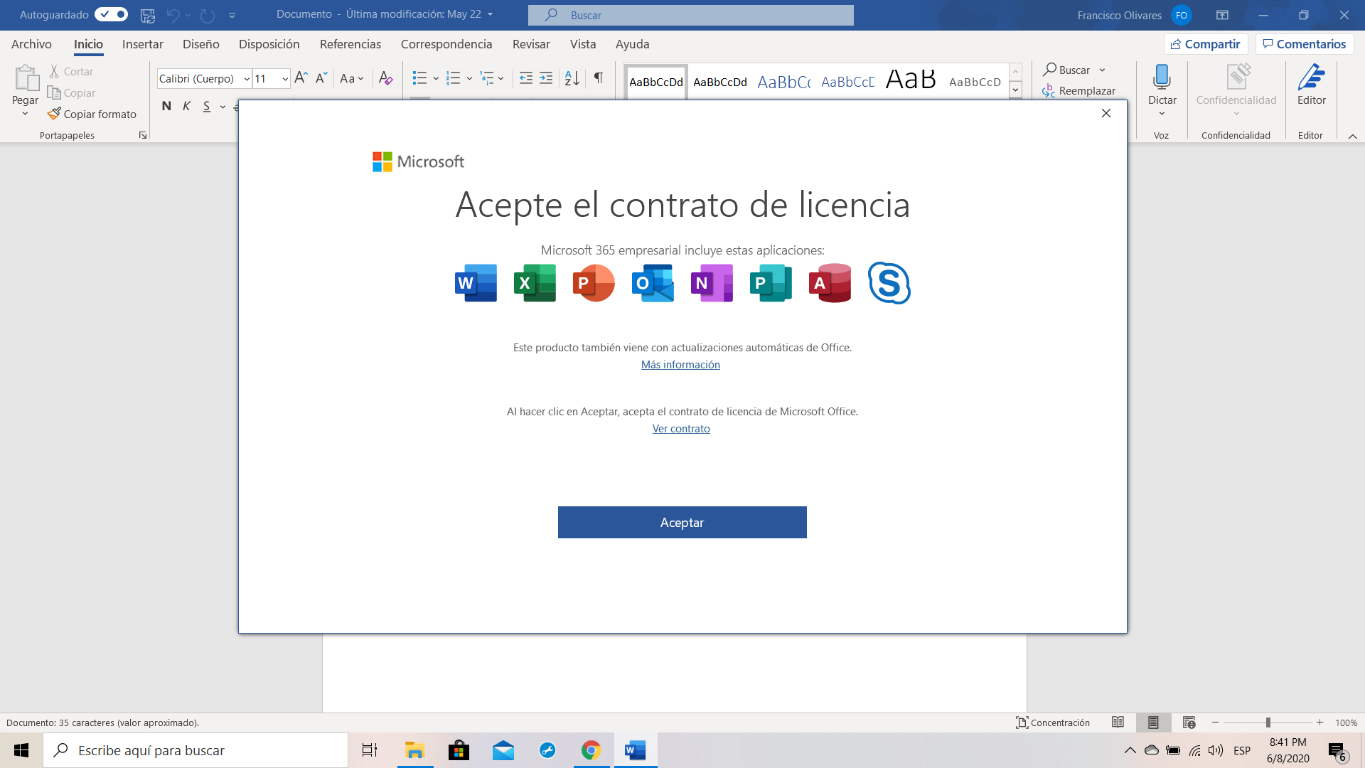 Se solicita aceptar el acuerdo de licencia Microsoft 365 Empresa -  Microsoft Community
