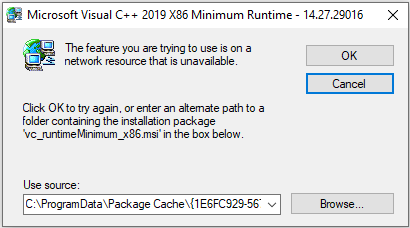 Microsoft Visual C 19 X86 Minimum Runtime 14 27 Microsoft Community