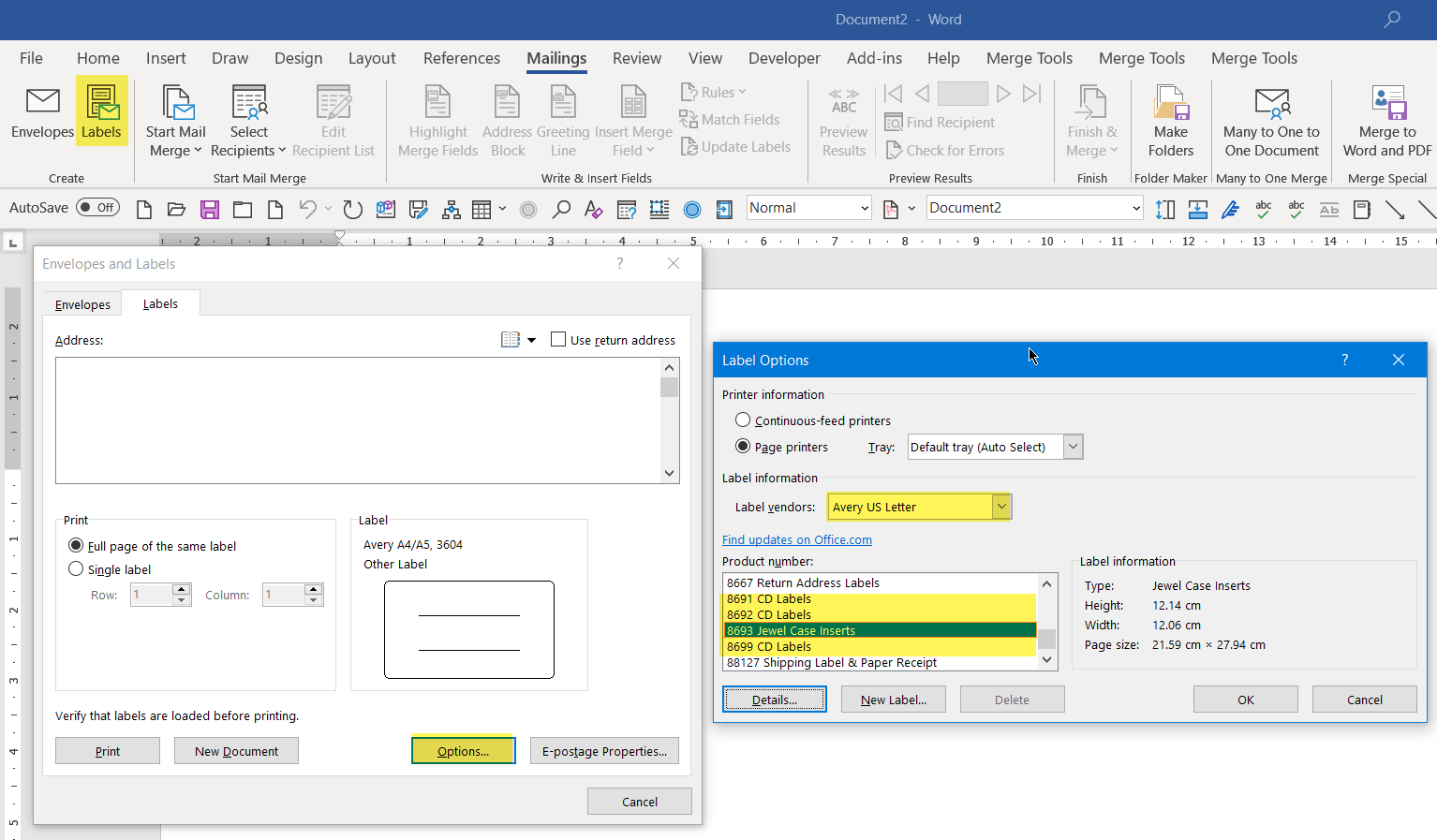 word template to create a cover a standard 1 disc dvd case