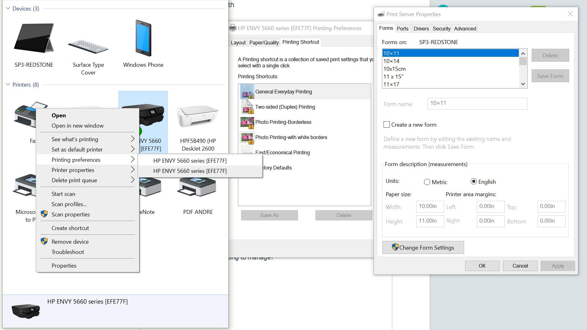 Unable To Manage Printer From Windows Setting Microsoft Community