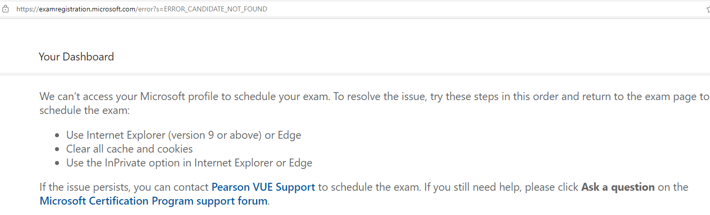 Unable to register for AZ-104 exam via PearsonVUE Sns-Brigh10