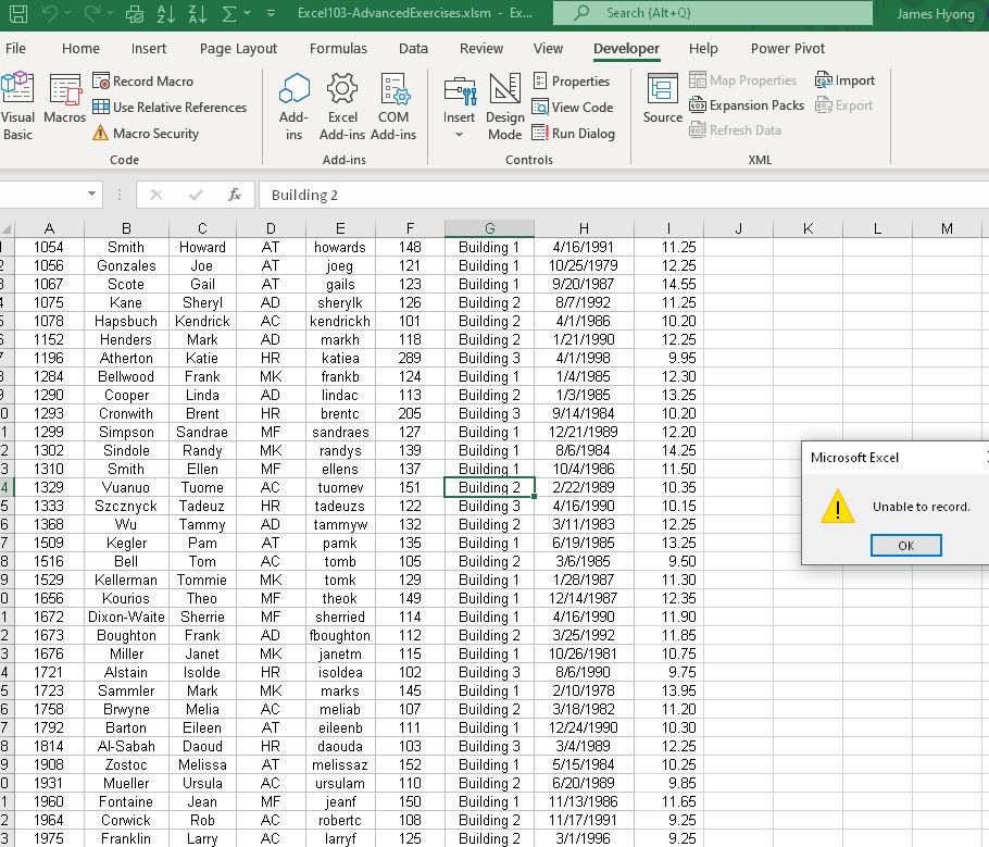 Microsoft office 365 excel unable to record macros microsoft community