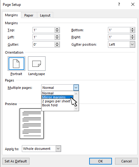 How do I mirror margins? - Microsoft Community