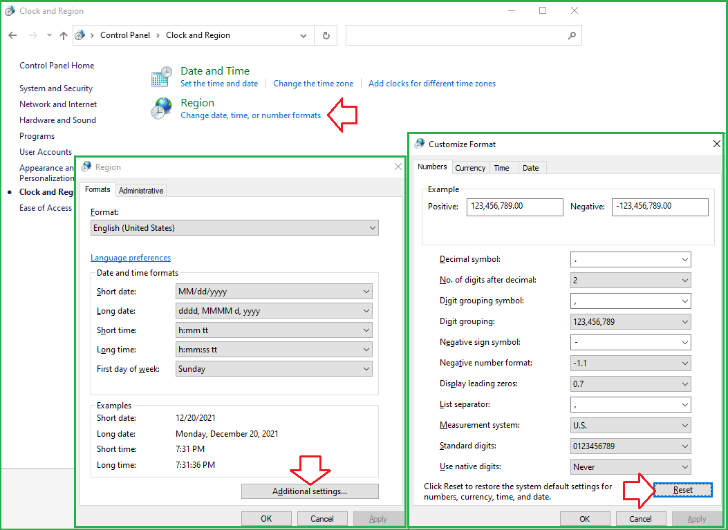 System Date Appears Correctly, Outlook 2019 Date Uses Commas Instead ...