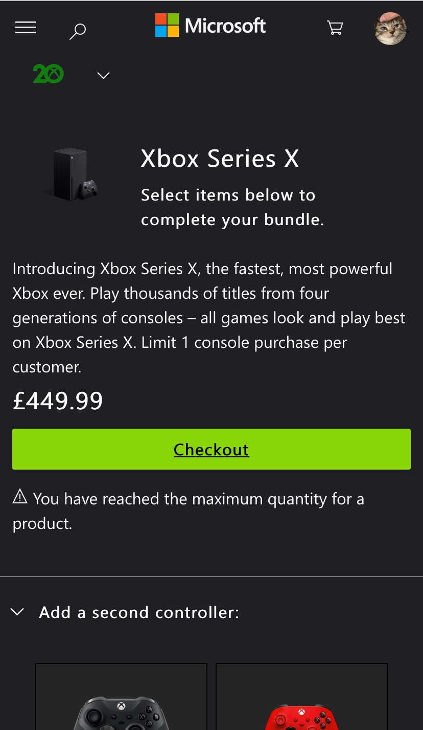 Microsoft xbox shop purchase