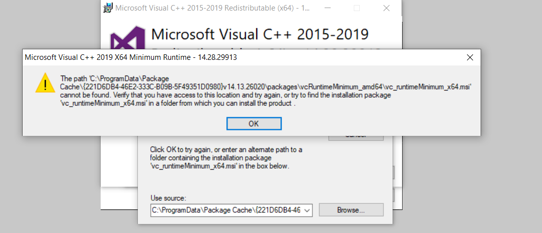 Problems Installing Microsoft Visual C 15 19 Microsoft Community