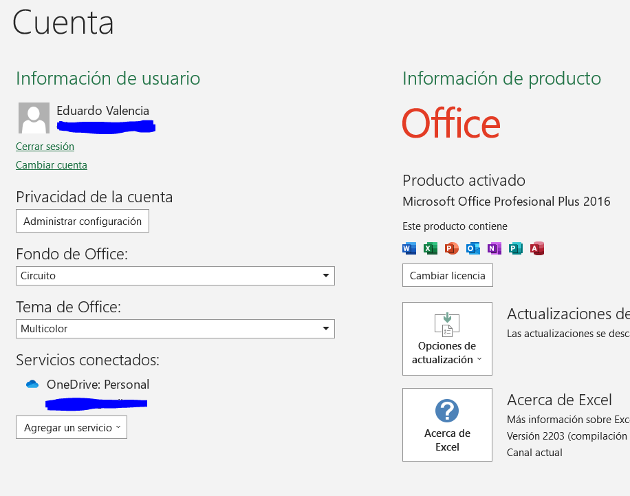 Office 365 comprado y sale mensaje 