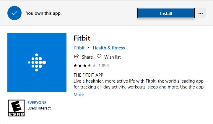 fitbit microsoft store