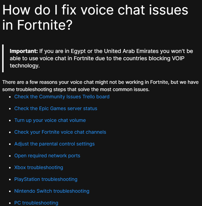 How do I fix voice chat issues in Fortnite? - Fortnite Support