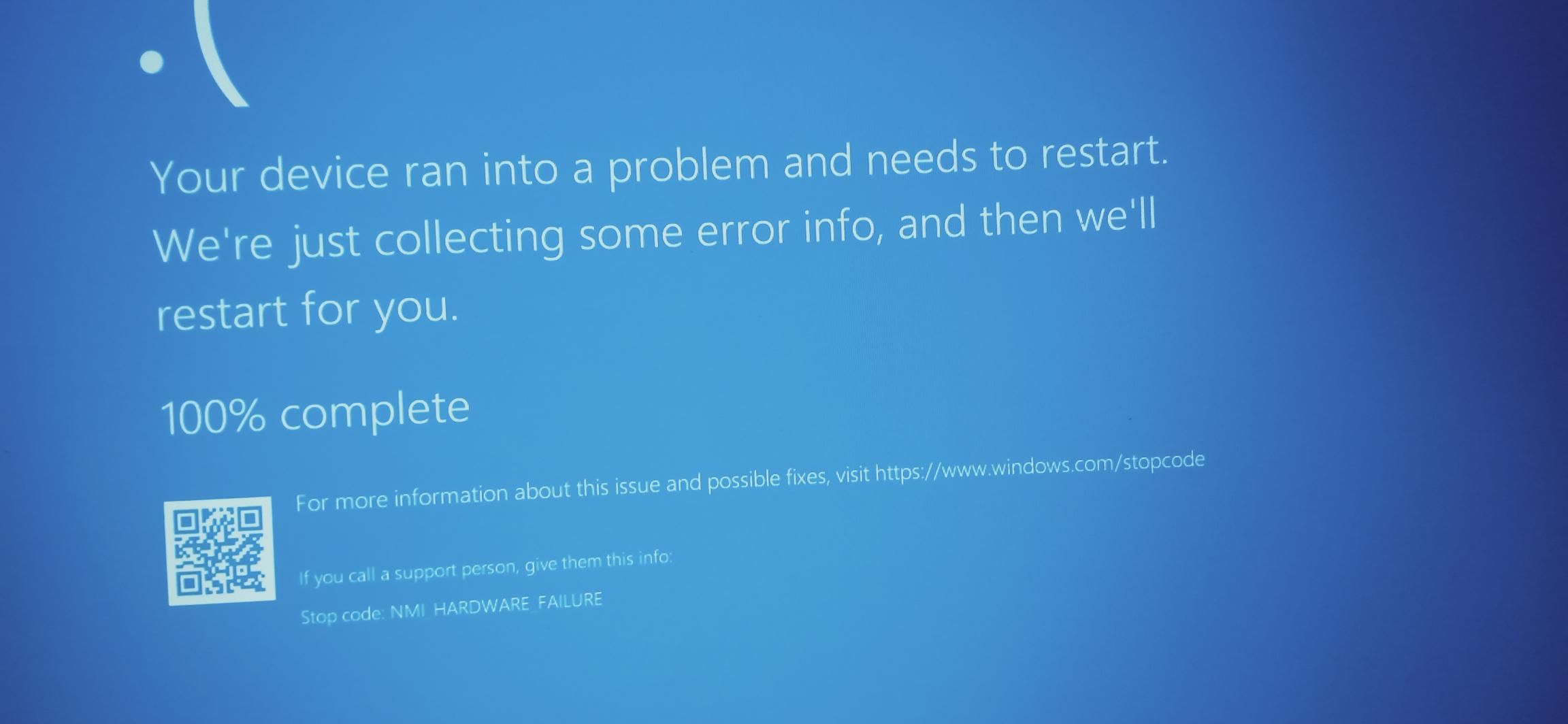 Blue Screen Error Code Nmi Hardware Failure Microsoft Community