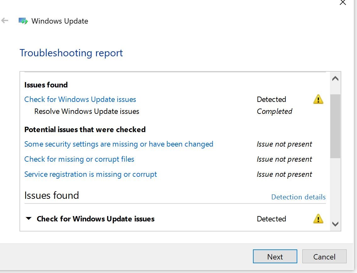 Windows Update Troubleshooter - Microsoft Community