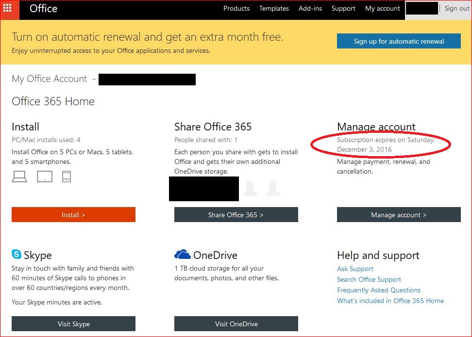 Office 365 Ease Of Renewal Microsoft Community