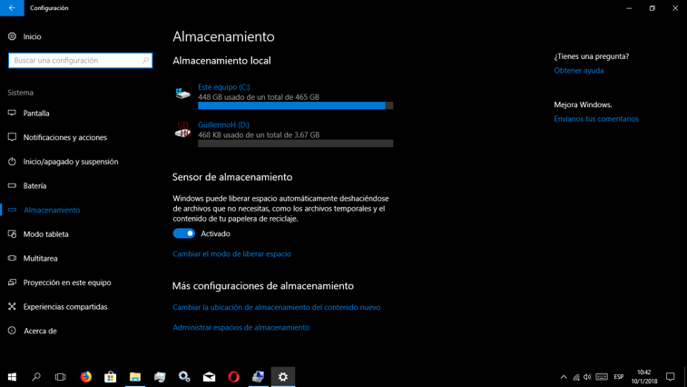 Windows 10 : Demasiado espacio en mi duro y no se de donde Microsoft Community