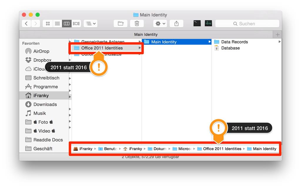 Microsoft outlook for mac old database file