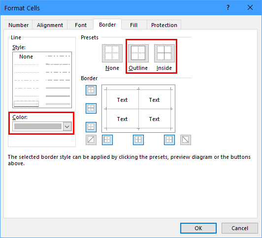 How to show the vertical grid lines in a colorized line in EXCEL ...