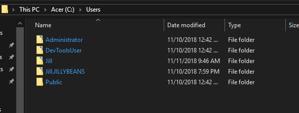 transfer files from one user to another windows 10