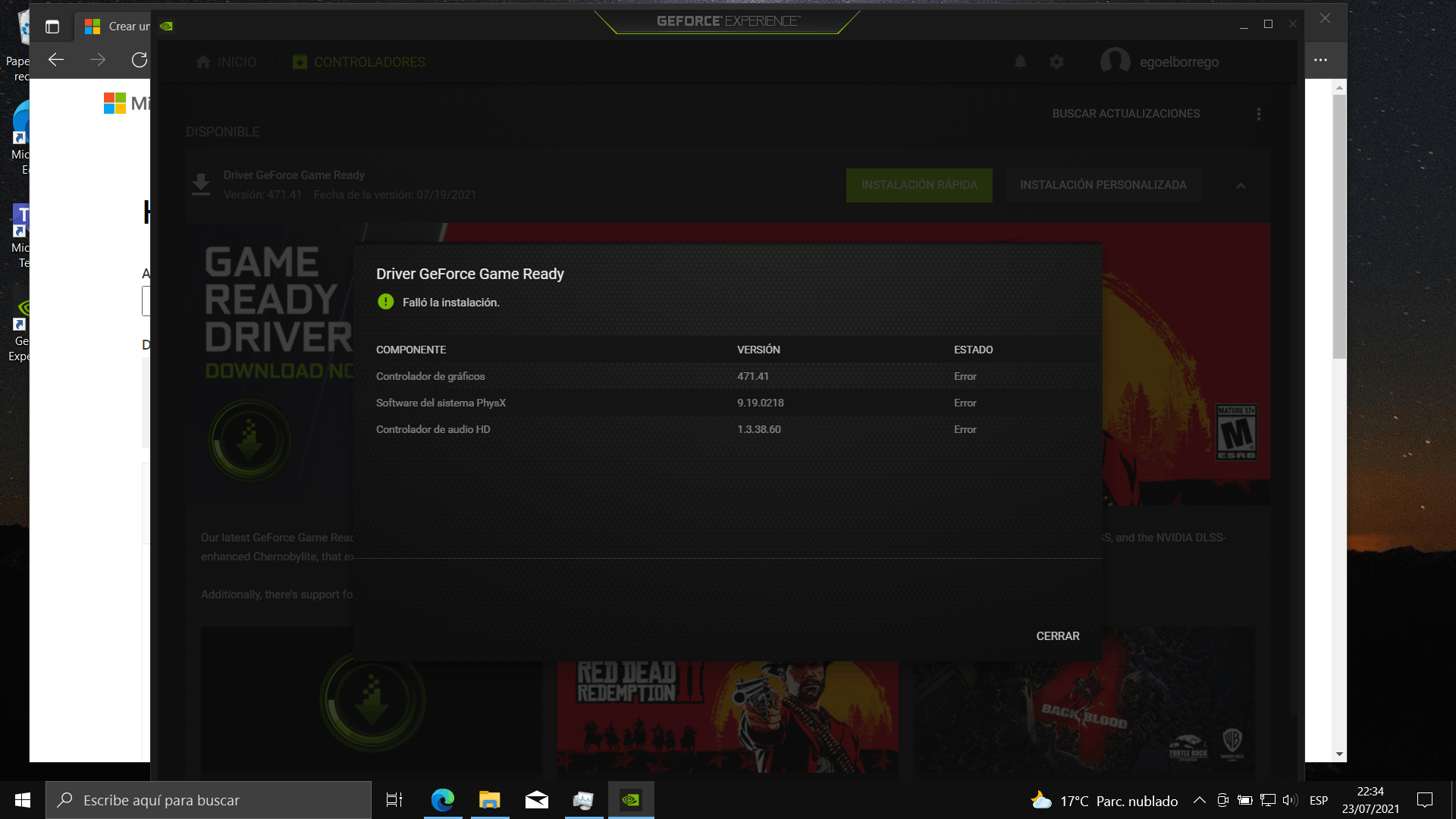 Descargar ultimo driver online de nvidia