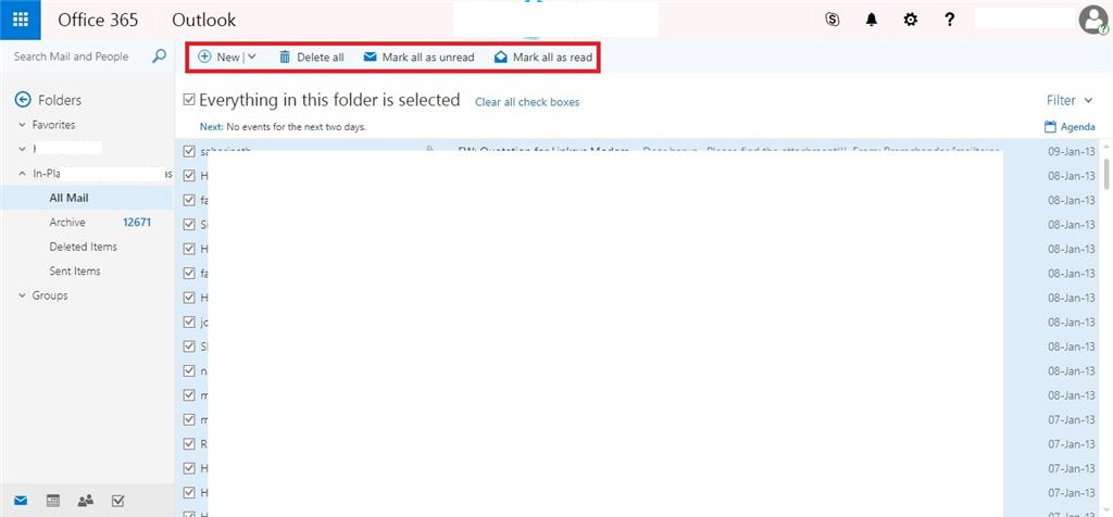 How to move multiple emails from one folder to another on office 365 