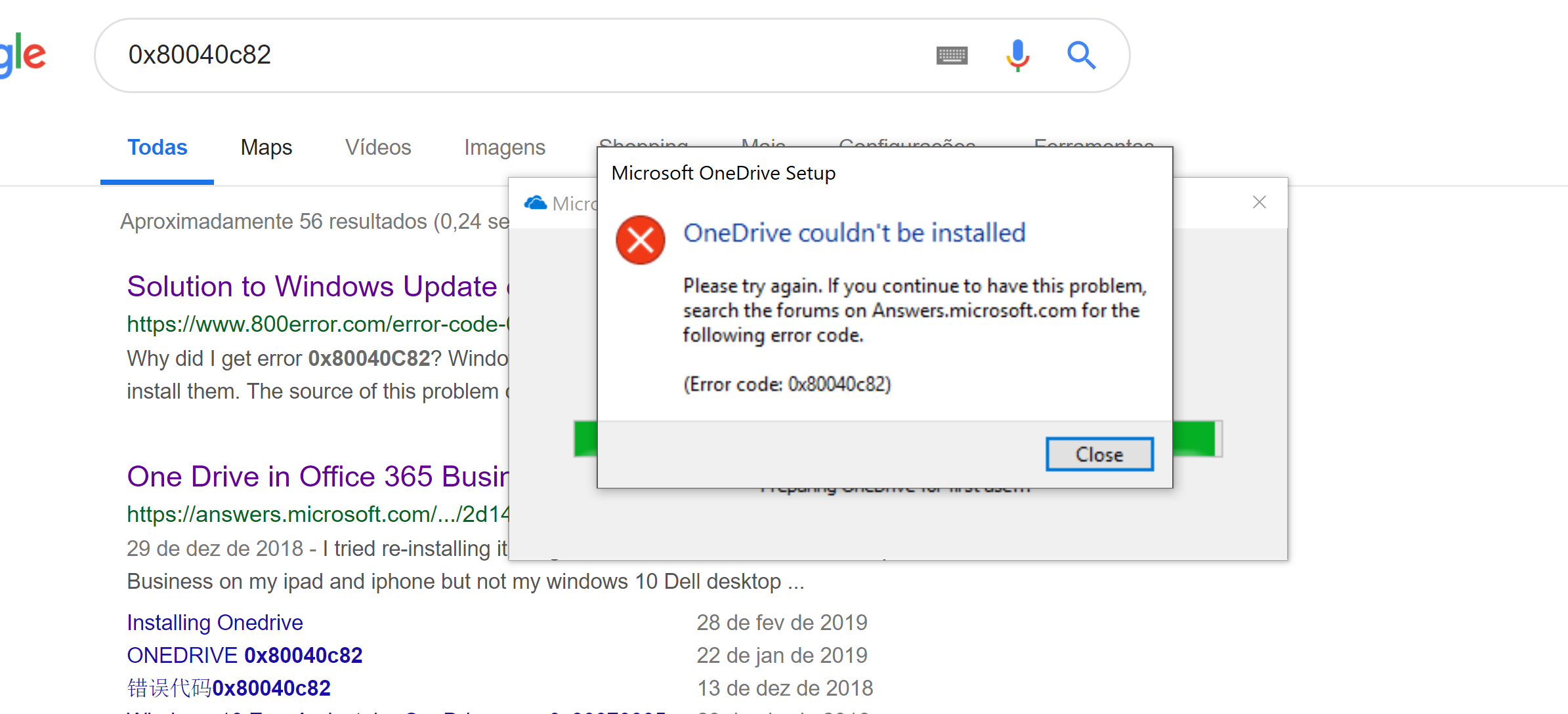 OneDrive Error - Can't Reinstall Or Fix - 0x80040c82 - Microsoft Community