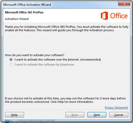 Problem with office activation wizard - Microsoft Community