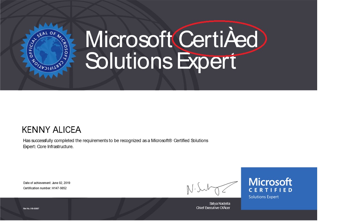 Did not get Microsoft Certified Proffesional Certificate Training