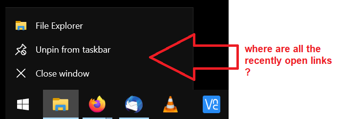 Recently opened folder are missing when right-clicking on explorer ...