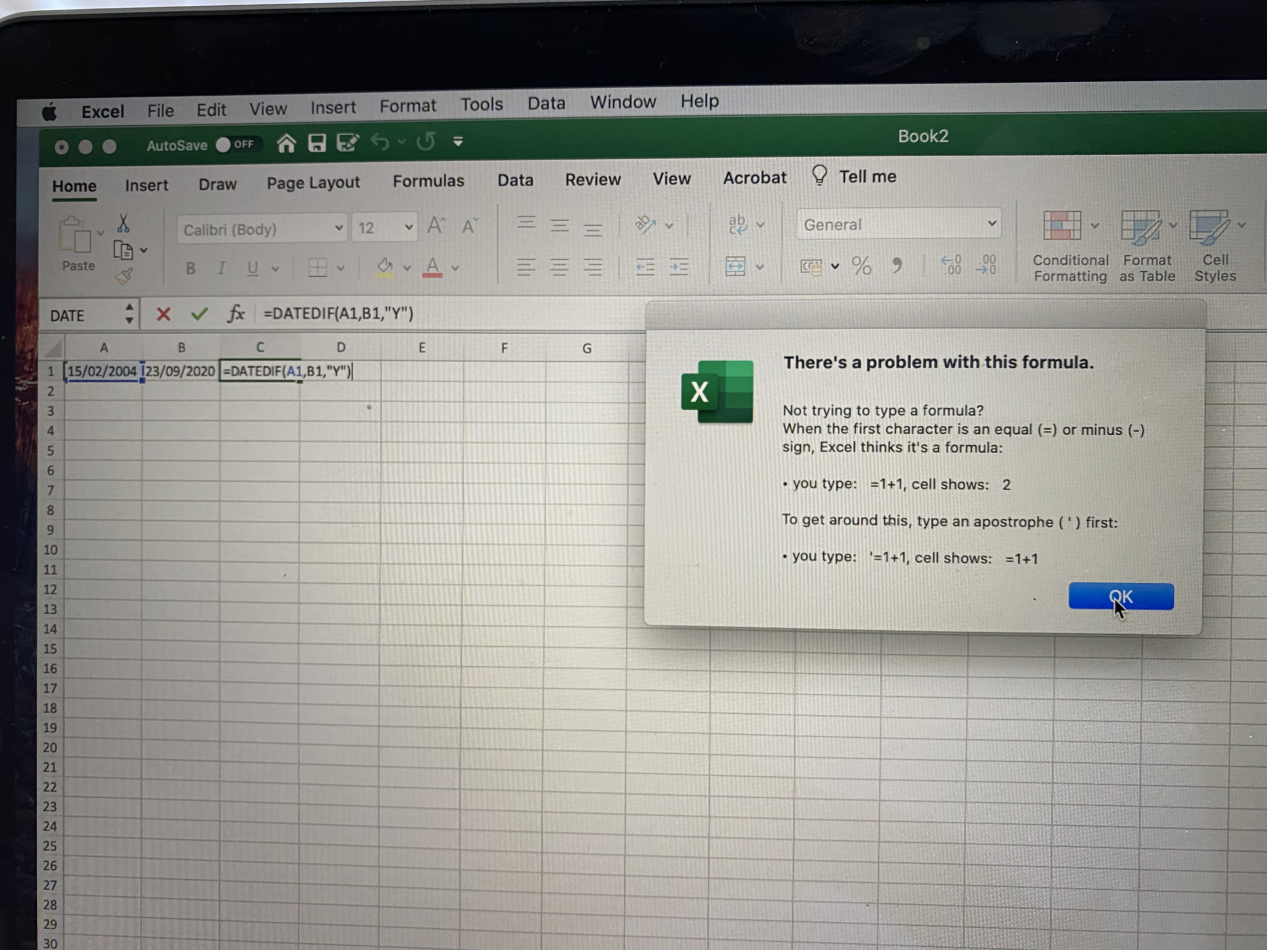 Why Does Datedif Not Work In Excel