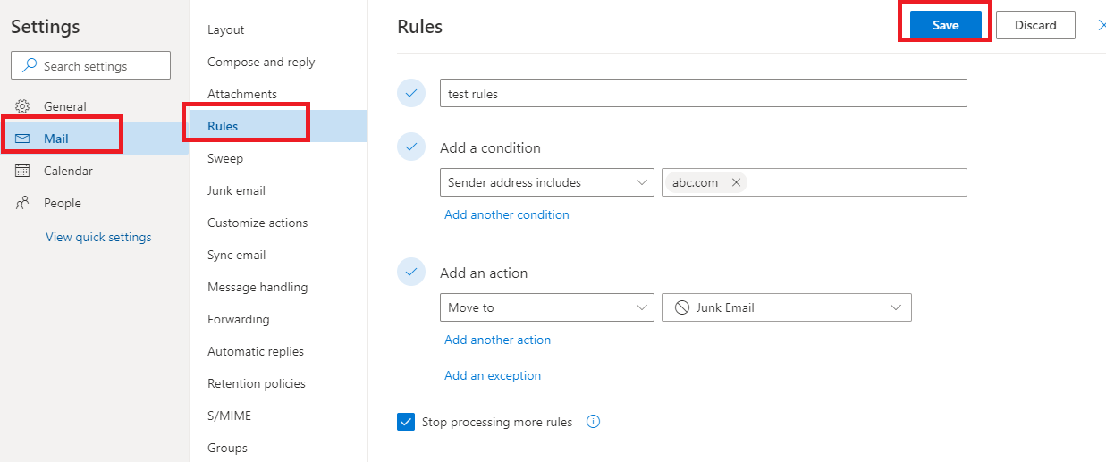 How Do I Create Rules In Office 365 Mail Microsoft Community