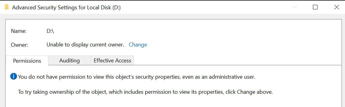 Don’t Have Permission to View Object’s Security Properties - Microsoft ...