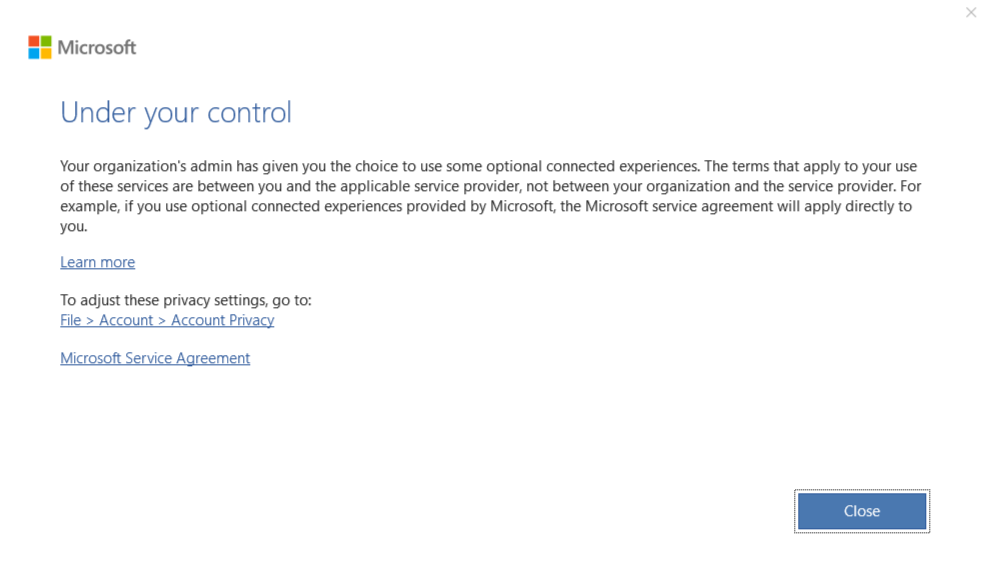 How To Disable Optional Connected Experiences Globally Microsoft