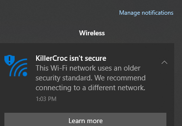 Wifi Netwok Isn T Secure Microsoft Community