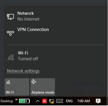 internet connected network but microsoft laptop lan