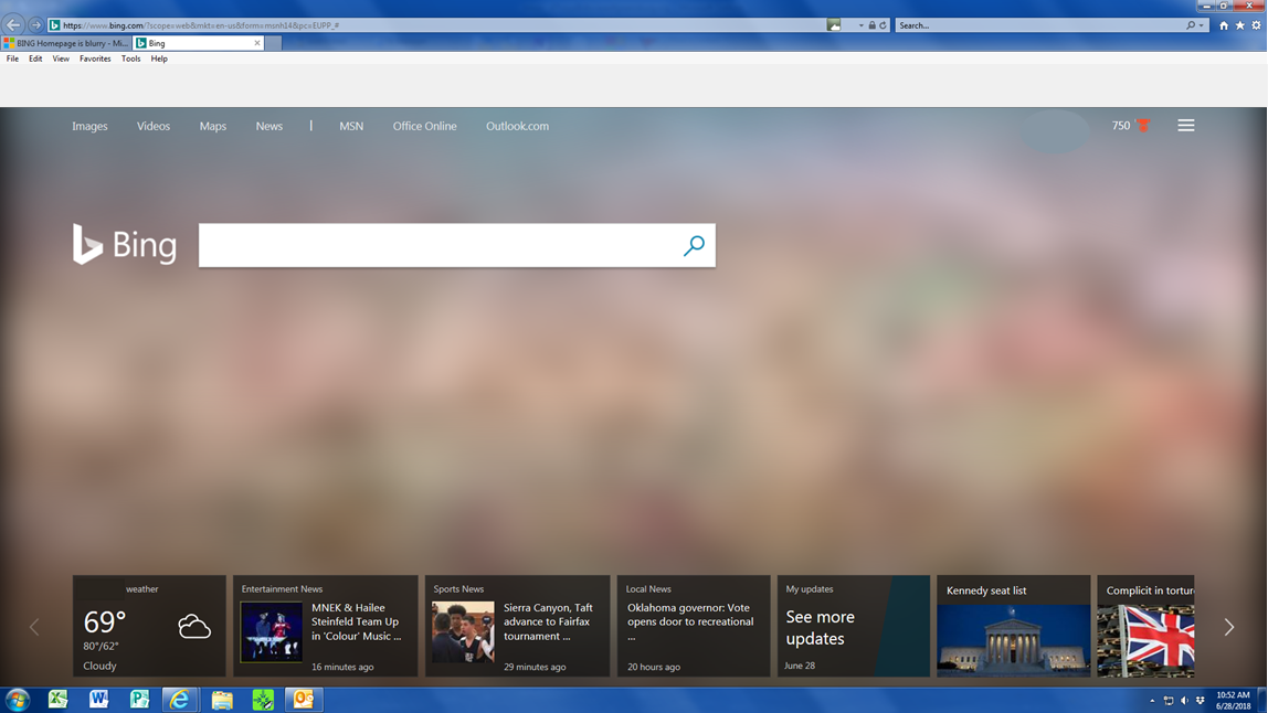 Blurry Bing Homepage Desktop Background - Microsoft Community